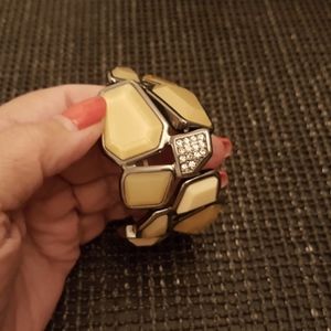 Chunky Gold Crystal Bling Stretch Bracelet